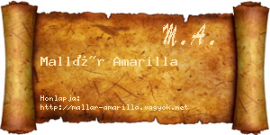 Mallár Amarilla névjegykártya